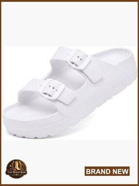Platform Sandals with Arch Support, Adjustable Buckle Slide Sandals